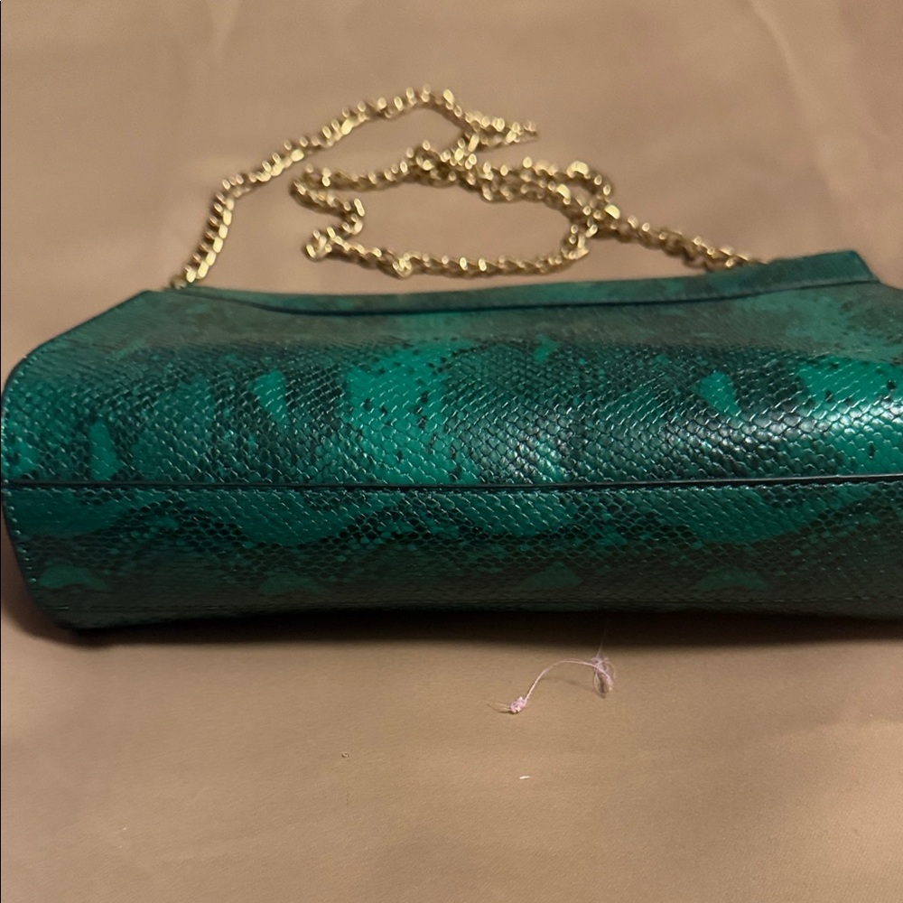 Green Snake Print # Chain Crossbody Bag - Picture 3 of 5